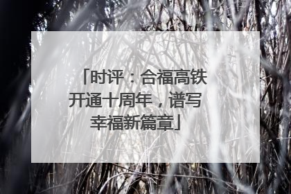 时评：合福高铁开通十周年，谱写幸福新篇章