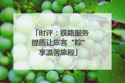 时评：铁路服务提质让旅客“粽”享温馨旅程