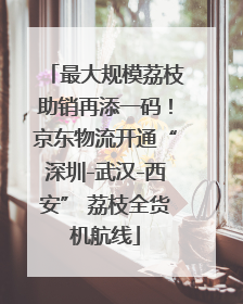最大规模荔枝助销再添一码！京东物流开通“深圳-武汉-西安” 荔枝全货机航线