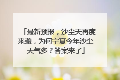 最新预报，沙尘天再度来袭，为何宁夏今年沙尘天气多？答案来了