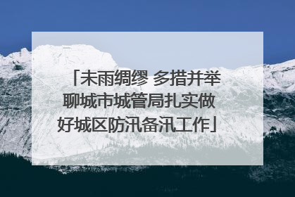未雨绸缪 多措并举 聊城市城管局扎实做好城区防汛备汛工作