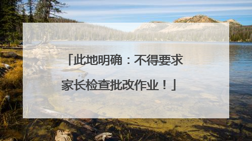 此地明确：不得要求家长检查批改作业！