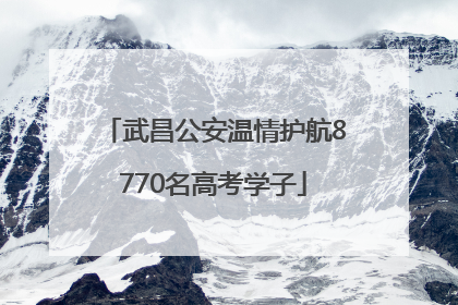 武昌公安温情护航8770名高考学子