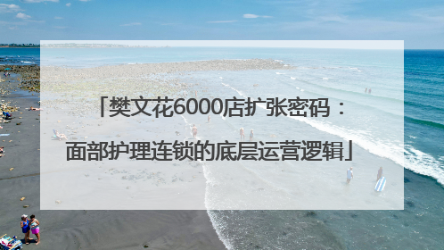 樊文花6000店扩张密码：面部护理连锁的底层运营逻辑