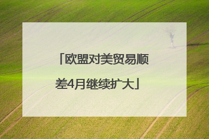欧盟对美贸易顺差4月继续扩大