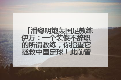 潘粤明炮轰国足教练伊万：一个装傻不辞职的所谓教练，你指望它拯救中国足球！此前曾多次发文评价国足