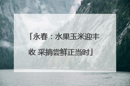 永春：水果玉米迎丰收 采摘尝鲜正当时