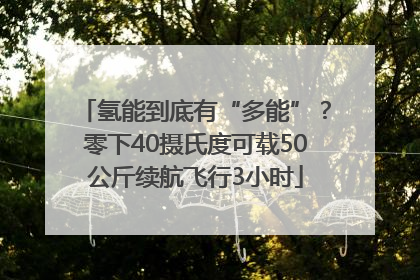 氢能到底有“多能”？零下40摄氏度可载50公斤续航飞行3小时
