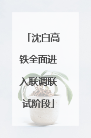 沈白高铁全面进入联调联试阶段