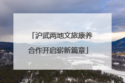 沪武两地文旅康养合作开启崭新篇章
