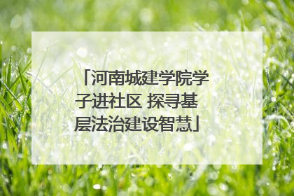 河南城建学院学子进社区 探寻基层法治建设智慧
