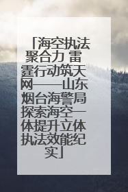海空执法聚合力 雷霆行动筑天网——山东烟台海警局探索海空一体提升立体执法效能纪实