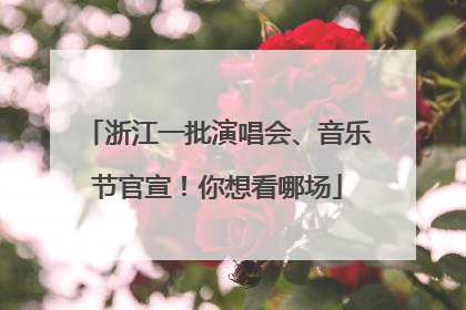 浙江一批演唱会、音乐节官宣！你想看哪场