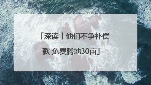 深读丨他们不争补偿款 免费腾地30亩