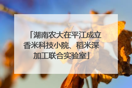 湖南农大在平江成立香米科技小院、稻米深加工联合实验室