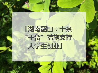 湖南韶山：十条“干货”措施支持大学生创业