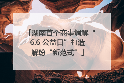 湖南首个商事调解“6.6 公益日”打造解纷“新范式”