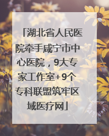 湖北省人民医院牵手咸宁市中心医院，9大专家工作室+9个专科联盟筑牢区域医疗网
