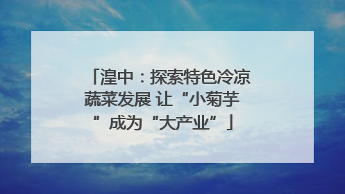 湟中：探索特色冷凉蔬菜发展 让“小菊芋”成为“大产业”