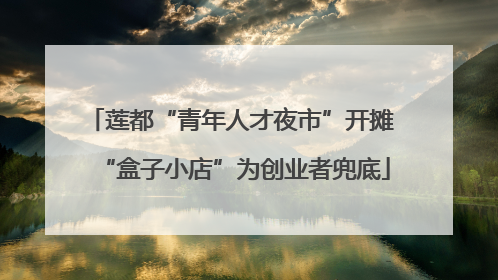 莲都“青年人才夜市”开摊 “盒子小店”为创业者兜底