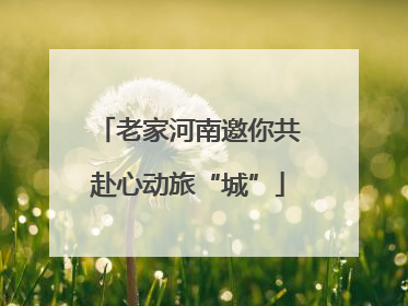 老家河南邀你共赴心动旅“城”