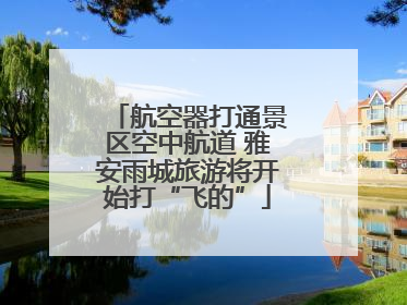 航空器打通景区空中航道 雅安雨城旅游将开始打“飞的”