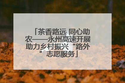 茶香路远 同心助农——永州高速开展助力乡村振兴“路外”志愿服务