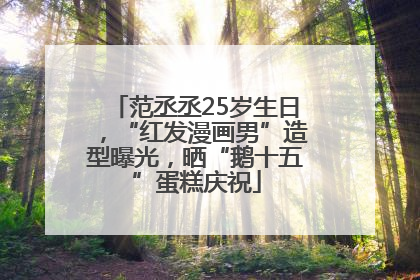 范丞丞25岁生日，“红发漫画男”造型曝光，晒“鹅十五”蛋糕庆祝