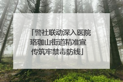 警社联动深入医院 珞珈山街道精准宣传筑牢禁毒防线