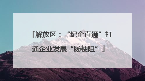 解放区：“纪企直通”打通企业发展“肠梗阻”