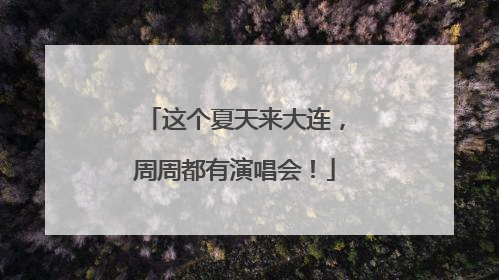 这个夏天来大连，周周都有演唱会！
