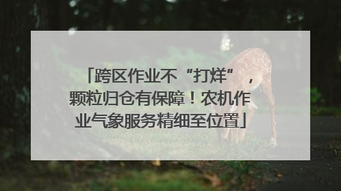 跨区作业不“打烊”，颗粒归仓有保障！农机作业气象服务精细至位置