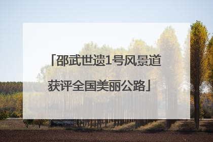 邵武世遗1号风景道获评全国美丽公路