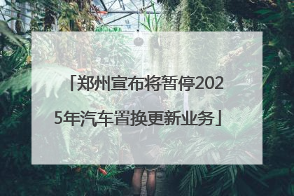 郑州宣布将暂停2025年汽车置换更新业务