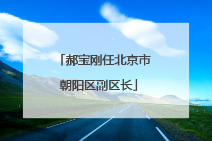 郝宝刚任北京市朝阳区副区长