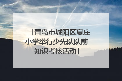 青岛市城阳区夏庄小学举行少先队队前知识考核活动