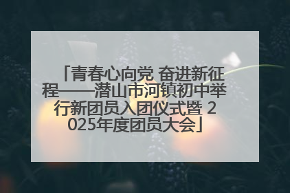 青春心向党 奋进新征程——潜山市河镇初中举行新团员入团仪式暨 2025年度团员大会