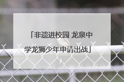 非遗进校园 龙泉中学龙狮少年申请出战