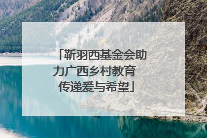 靳羽西基金会助力广西乡村教育 传递爱与希望