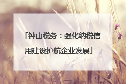 钟山税务：强化纳税信用建设护航企业发展