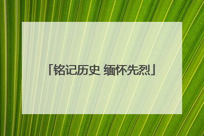 铭记历史 缅怀先烈