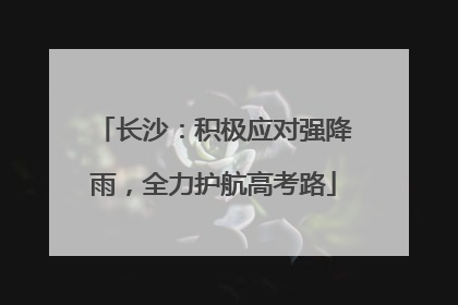 长沙：积极应对强降雨，全力护航高考路