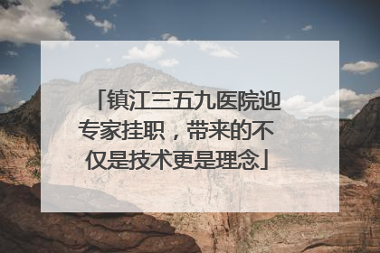 镇江三五九医院迎专家挂职，带来的不仅是技术更是理念