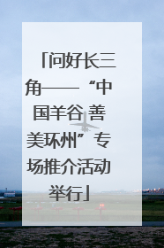问好长三角——“中国羊谷 善美环州”专场推介活动举行