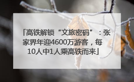 高铁解锁“文旅密码”：张家界年迎4600万游客，每10人中1人乘高铁而来