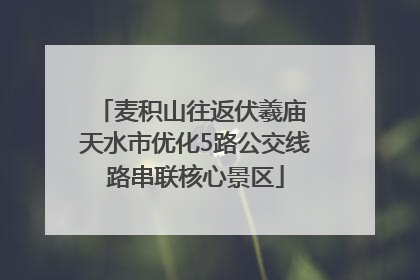 麦积山往返伏羲庙 天水市优化5路公交线路串联核心景区