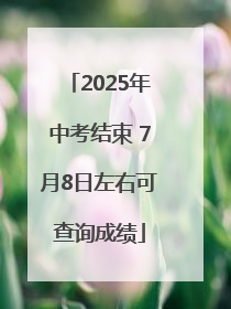 2025年中考结束 7月8日左右可查询成绩