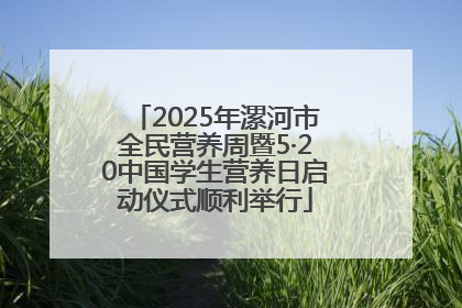 2025年漯河市全民营养周暨5·20中国学生营养日启动仪式顺利举行