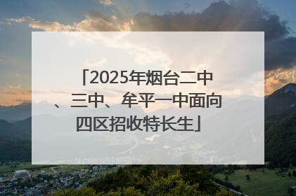 2025年烟台二中、三中、牟平一中面向四区招收特长生